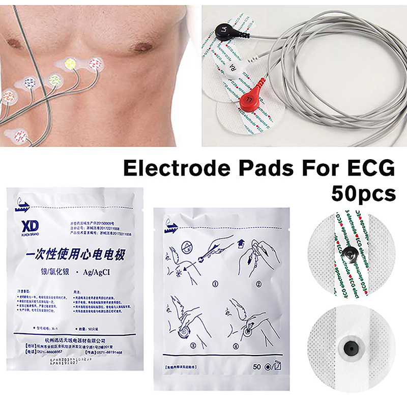 Ecg Patch Monitor - 50 Pezzi/Sacchetto Patch Elettrodo Monouso Accessori